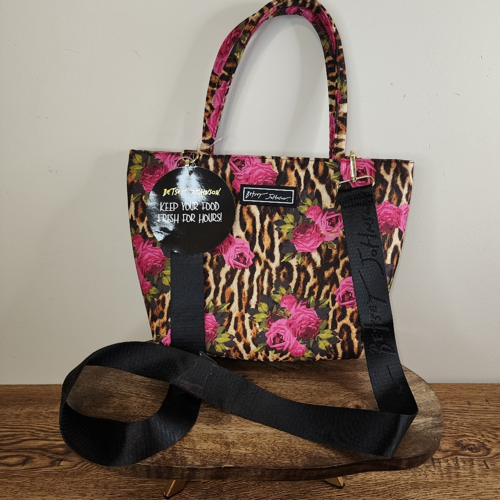 NWT BETSEY JOHNSON Insulated Leopard Lunch Tote